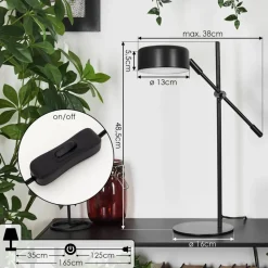 Lampe De Table Camori Noir, 1 Lumiere