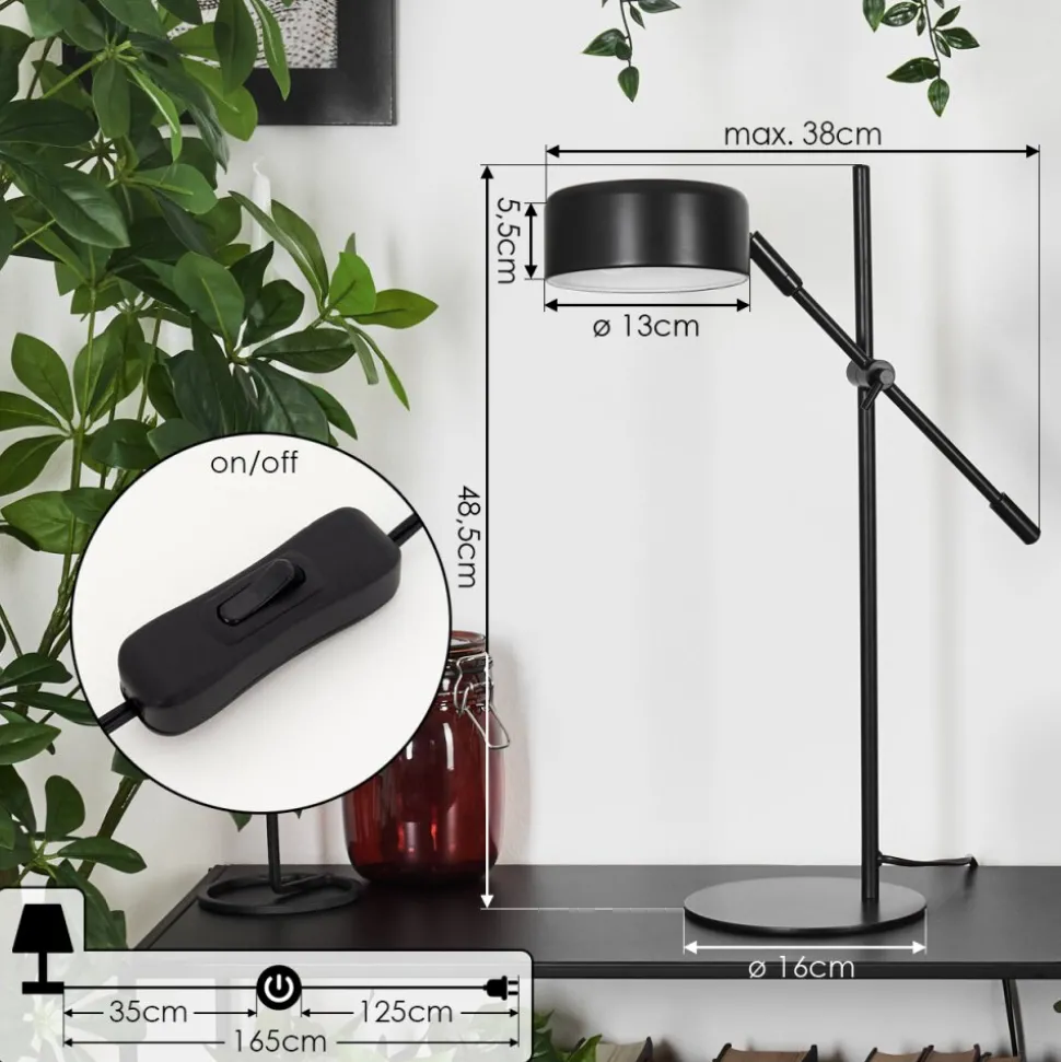 Lampe De Table Camori Noir, 1 Lumiere