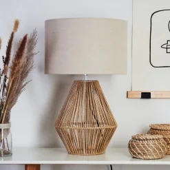 Lampe De Table Canot Brun, Ecru, 1 Lumiere
