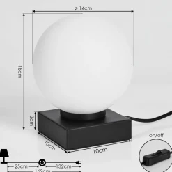 Lampe De Table Chamouscady Noir, 1 Lumiere