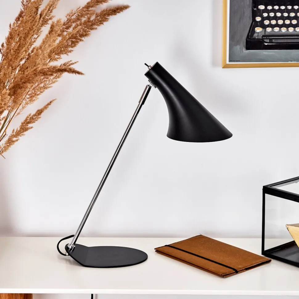 Lampe De Table Corralcay Chrome, Noir, 1 Lumiere