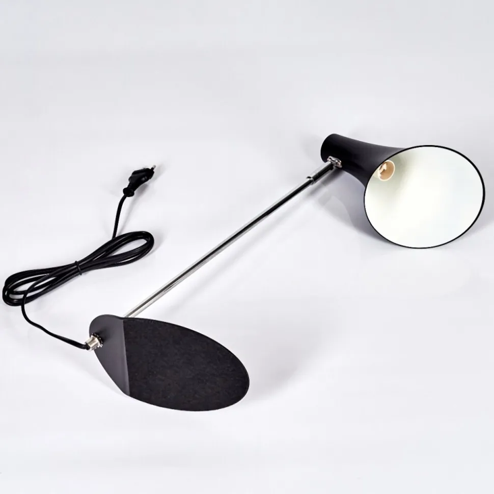 Lampe De Table Corralcay Chrome, Noir, 1 Lumiere