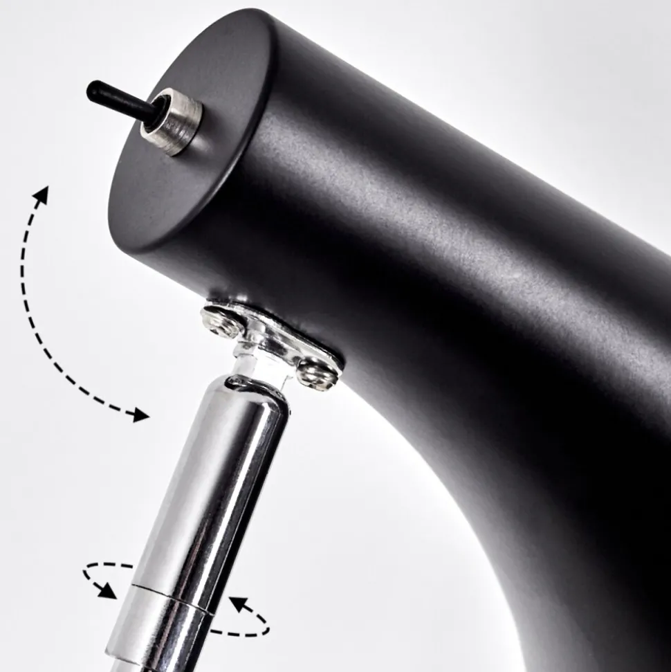 Lampe De Table Corralcay Chrome, Noir, 1 Lumiere