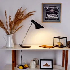 Lampe De Table Corralcay Chrome, Noir, 1 Lumiere