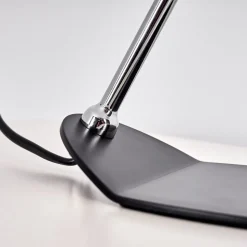 Lampe De Table Corralcay Chrome, Noir, 1 Lumiere