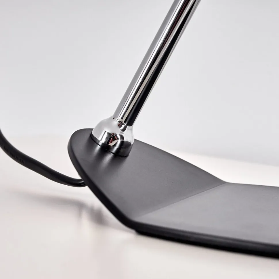 Lampe De Table Corralcay Chrome, Noir, 1 Lumiere