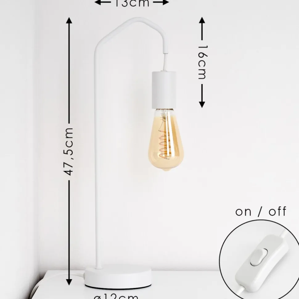 Lampe De Table Cuyama Blanc, 1 Lumiere