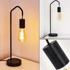 Lampe De Table Cuyama Noir, 1 Lumiere