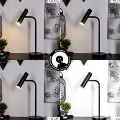 Lampe De Table Dalheim Led Noir, 1 Lumiere