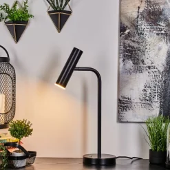 Lampe De Table Dalheim Led Noir, 1 Lumiere