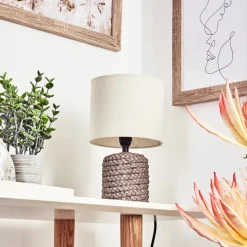 Lampe De Table Dambrois Brun, Ecru, 1 Lumiere