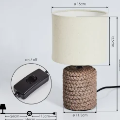 Lampe De Table Dambrois Brun, Ecru, 1 Lumiere