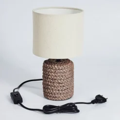 Lampe De Table Dambrois Brun, Ecru, 1 Lumiere