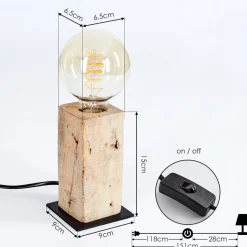 Lampe De Table Derville Ecru, Noir, 1 Lumiere
