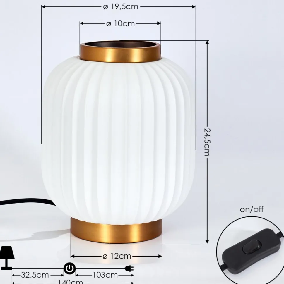Lampe De Table Dyce Laiton, 1 Lumiere