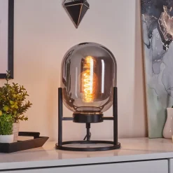Lampe De Table Elvange Noir, 1 Lumiere