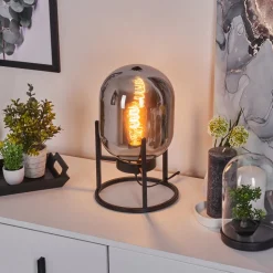 Lampe De Table Elvange Noir, 1 Lumiere
