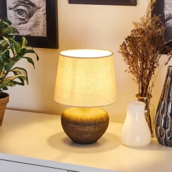 Lampe De Table Exchange Brun, 1 Lumiere