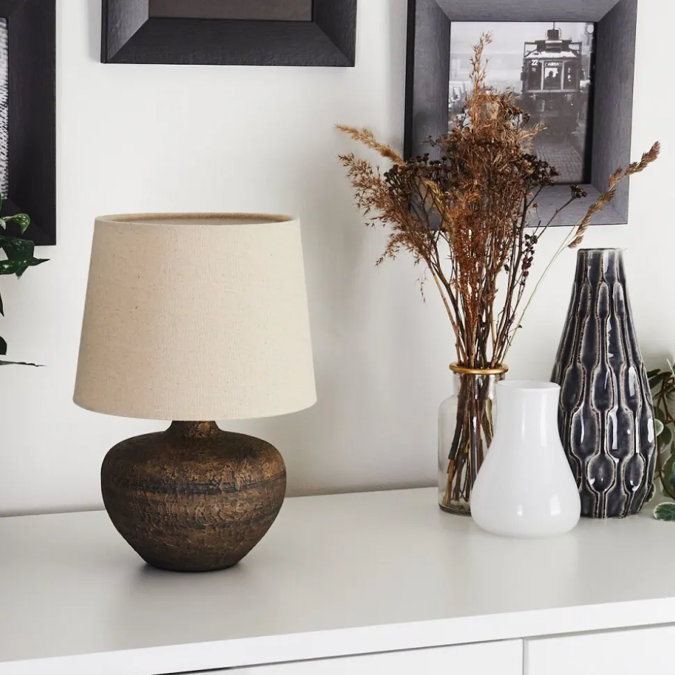 Lampe De Table Exchange Brun, 1 Lumiere