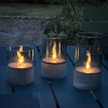 Lampe De Table Exterieure, Set De 3 Brilliant Bougie Led Gris, 1 Lumiere