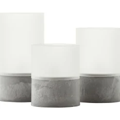 Lampe De Table Exterieure Set De 3 Brilliant Bougie Led Gris, 1 Lumiere