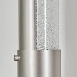 Lampe De Table Flaut Led Nickel Mat, 1 Lumiere, Telecommandes, Changeur De Couleurs
