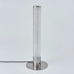 Lampe De Table Flaut Led Nickel Mat, 1 Lumiere, Telecommandes, Changeur De Couleurs