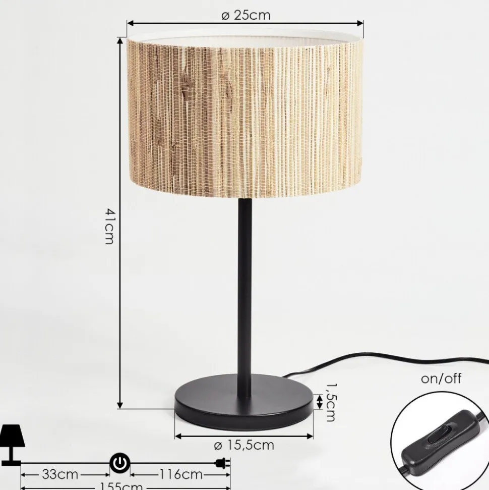 Lampe De Table Fleuriot Noir, 1 Lumiere