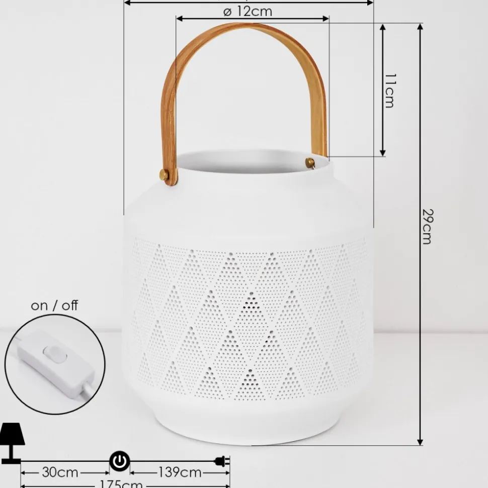 Lampe De Table Forrnes Beige, Blanc, 1 Lumiere