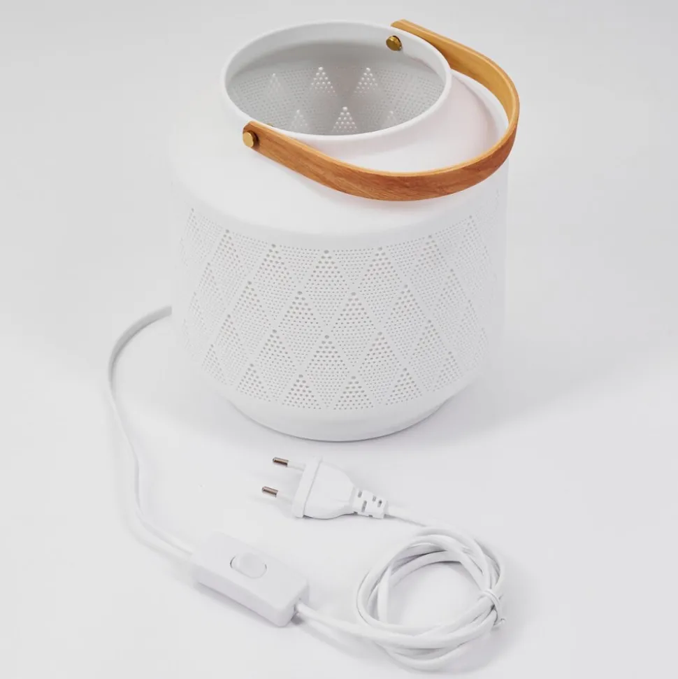 Lampe De Table Forrnes Beige, Blanc, 1 Lumiere