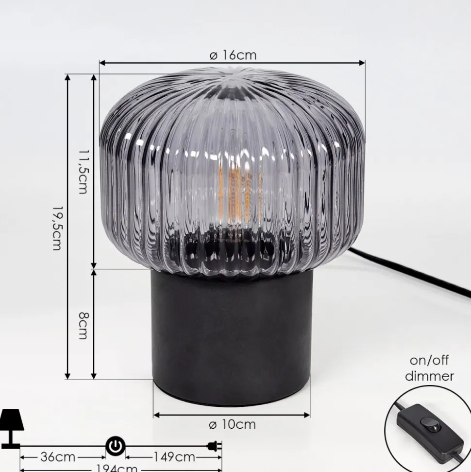 Lampe De Table Gallo Noir, 1 Lumiere