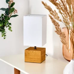 Lampe De Table Geneva Bois Clair, 1 Lumiere
