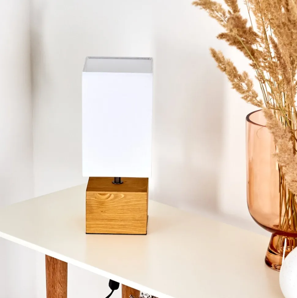 Lampe De Table Geneva Bois Clair, 1 Lumiere
