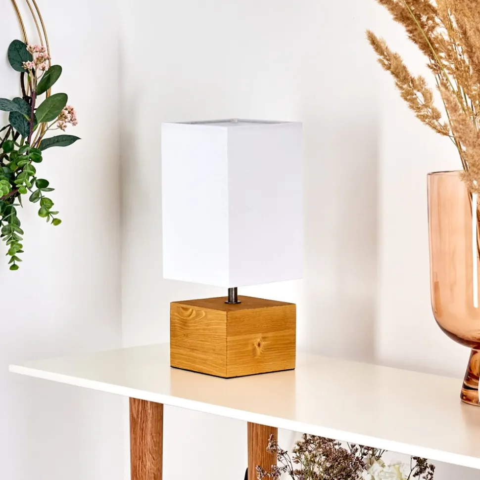 Lampe De Table Geneva Bois Clair, 1 Lumiere