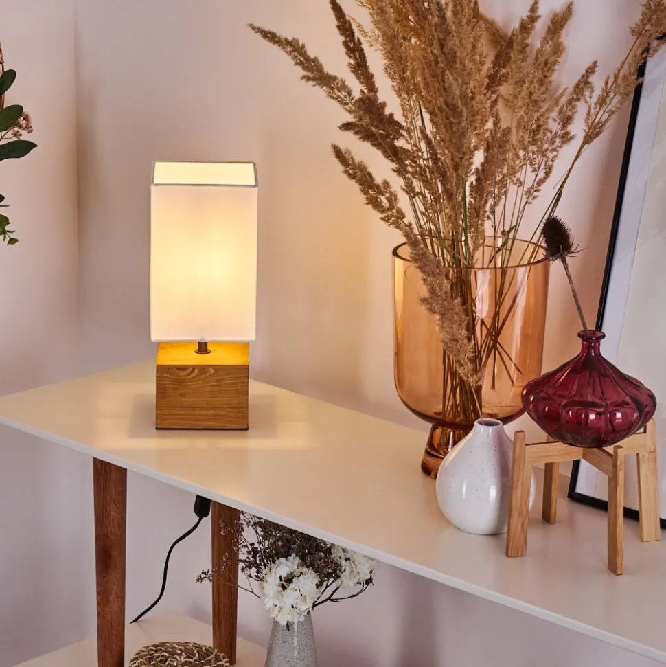 Lampe De Table Geneva Bois Clair, 1 Lumiere