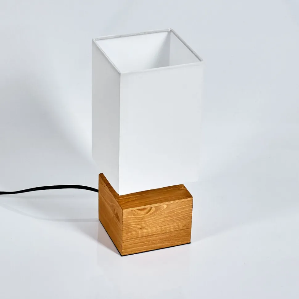 Lampe De Table Geneva Bois Clair, 1 Lumiere