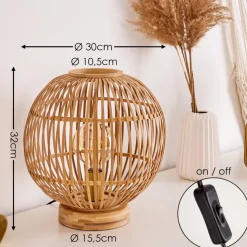Lampe De Table Geubus Brun Clair, 1 Lumiere