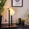 Lampe De Table Gibralter Noir, 1 Lumiere