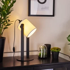 Lampe De Table Gibralter Noir, 1 Lumiere