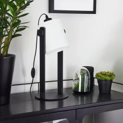 Lampe De Table Gibralter Noir, 1 Lumiere