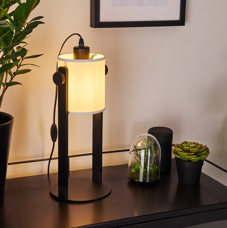 Lampe De Table Gibralter Noir, 1 Lumiere
