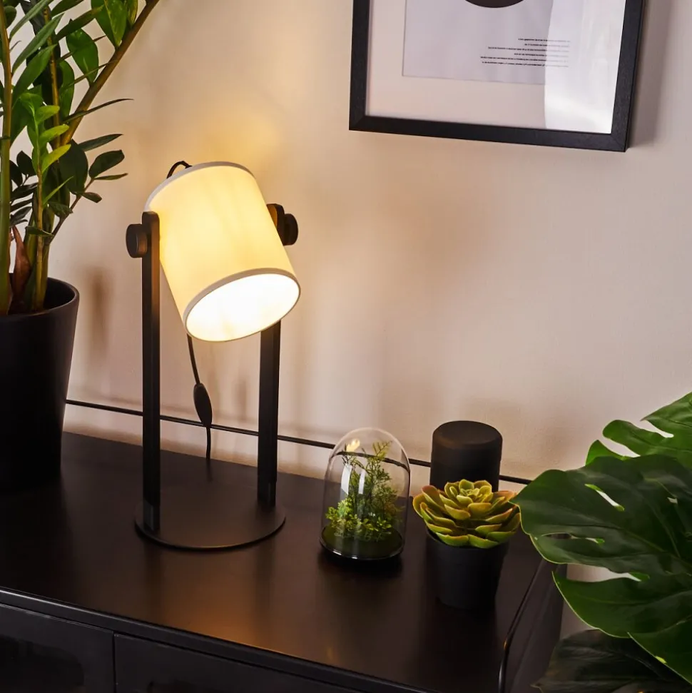 Lampe De Table Gibralter Noir, 1 Lumiere