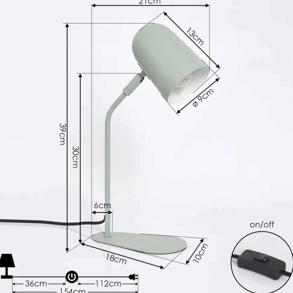 Lampe De Table Gilsbro Vert, 1 Lumiere