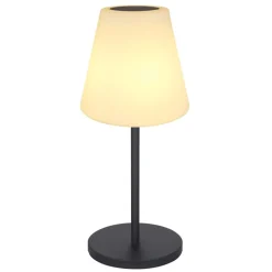 Lampe De Table Globo Solar Led Noir, 2 Lumieres, Telecommandes, Changeur De Couleurs