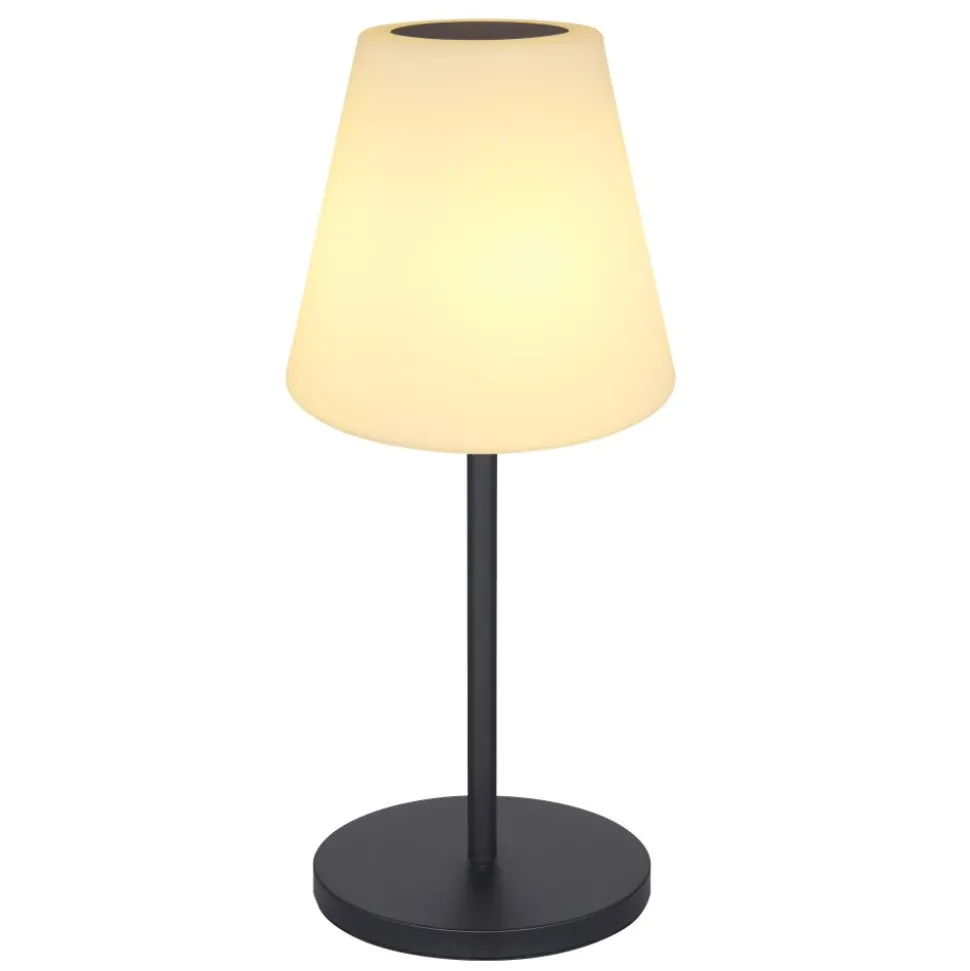 Lampe De Table Globo Solar Led Noir, 2 Lumieres, Telecommandes, Changeur De Couleurs