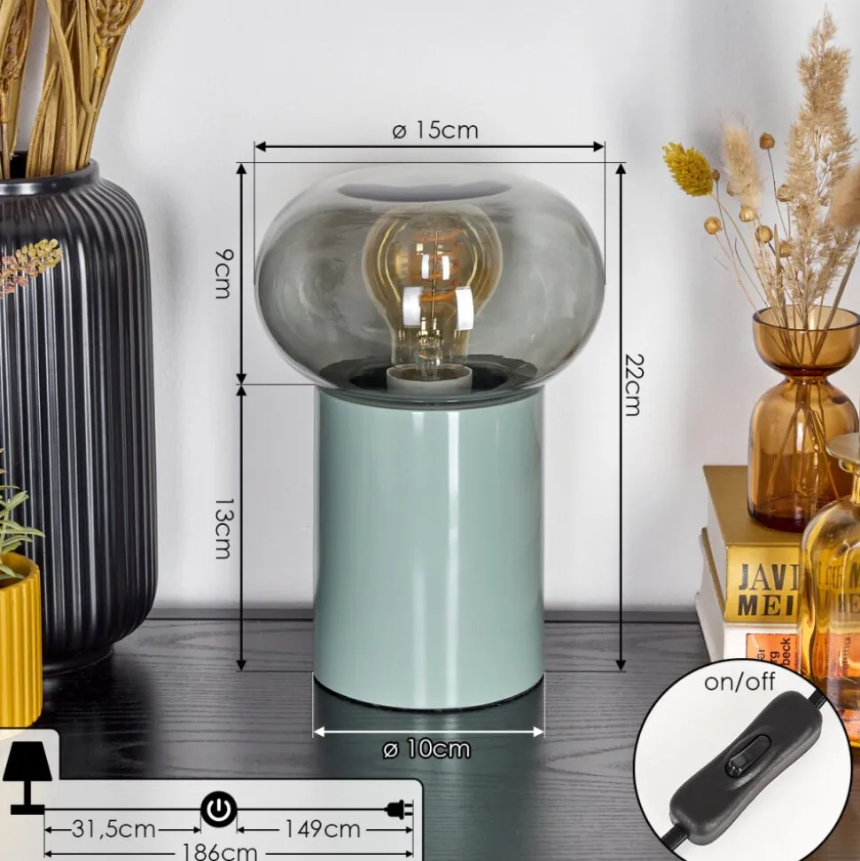 Lampe De Table Godrie Bleu, 1 Lumiere