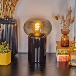 Lampe De Table Godrie Noir, 1 Lumiere