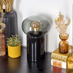 Lampe De Table Godrie Noir, 1 Lumiere