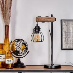 Lampe De Table Gondo Ecru, Noir, 1 Lumiere