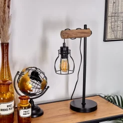 Lampe De Table Gondo Ecru, Noir, 1 Lumiere